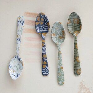 Set of 4 Enameled Stainless Steel Spoons
